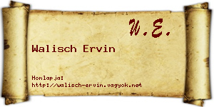 Walisch Ervin névjegykártya